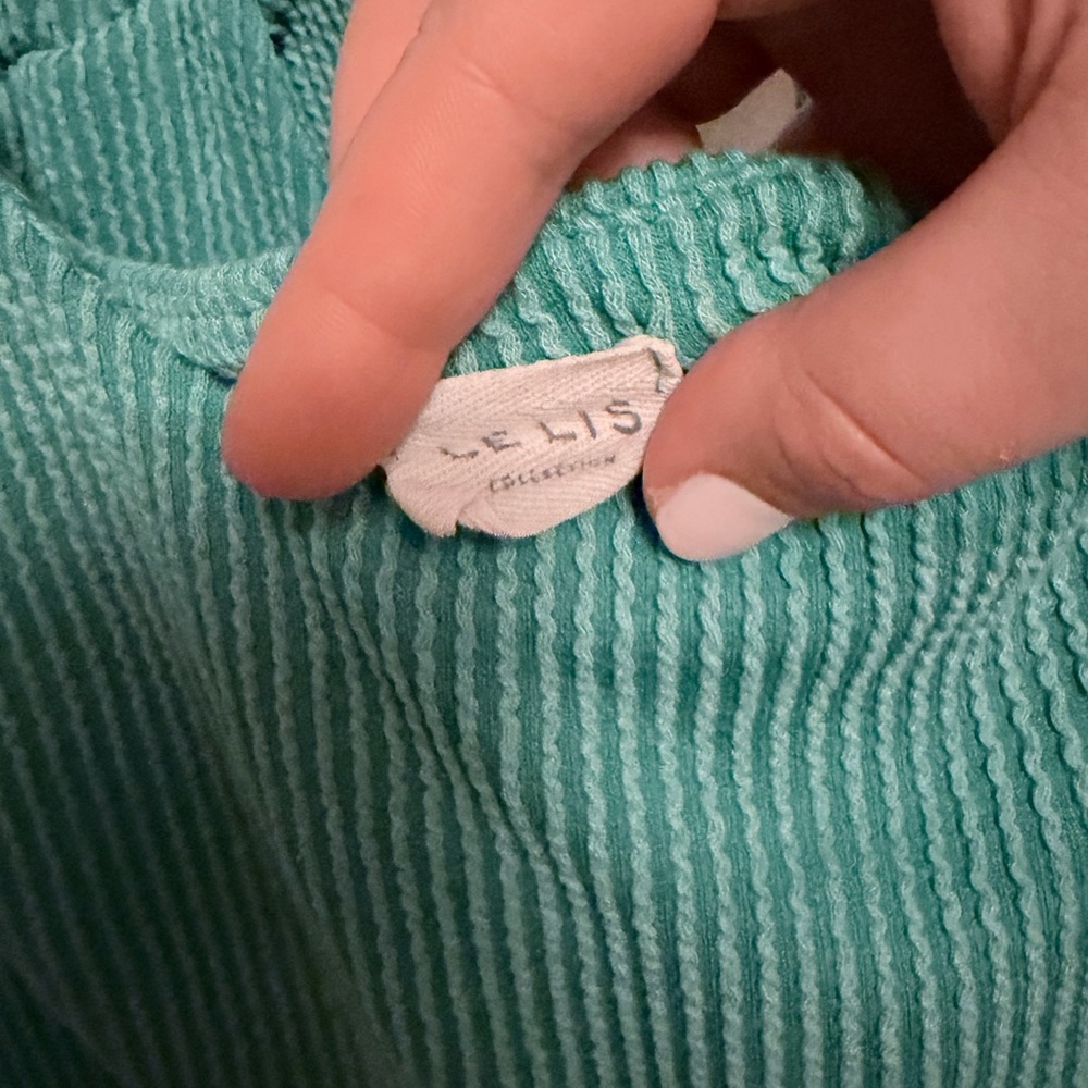 Le Lis Turquoise Ribbed Jumpsuit - Picture 3 of 3